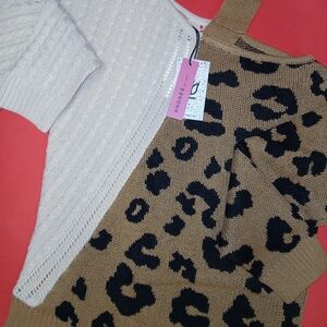 Off Shoulder Leopard Sweater